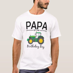 Papa van de Birthday Boy Tractor Boerderij Party F T-shirt