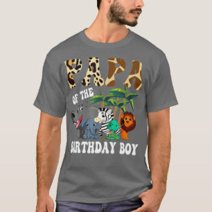 Papa van de Birthday Boy Zoo Bday Safari Celebrati T-shirt