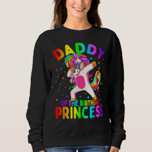 Papa van de Birthday prinses Girl Dabbing Unicor Trui