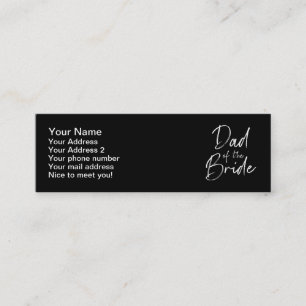 Papa van de bruidbruiloft mini visitekaartje