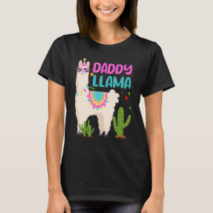 Papa van de geboorte Llama Girl Matching Family B T-shirt