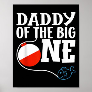Papa van de grote één vissen jongen eerste verjaar poster