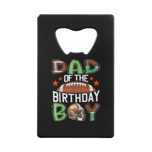 Papa van de jarige Game Day Football Kredietkaart Flessenopener