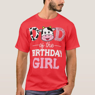 Papa van de Koe van het Birthday Girl Boerderij T-shirt