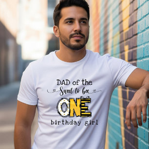 Papa van de lieve bij één bloemige verjaardag t-shirt