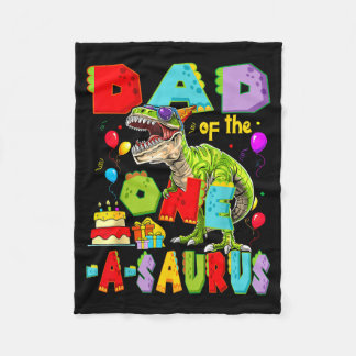 Papa van de one-a-saurus 1e verjaardag jongen dino fleece deken