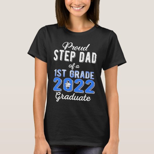 Papa van de rode Stap van 1e Grade Afstuderen 2022 T-shirt (Voorkant)