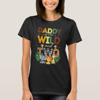 Papa van de twee dierentuin Birthday Safari Oerwou T-shirt