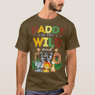 Papa van de twee dierentuin Birthday Safari Oerwou T-shirt