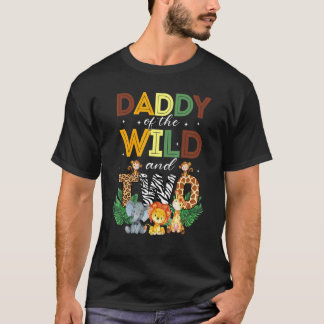 Papa van de twee dierentuin Birthday Safari Oerwou T-shirt