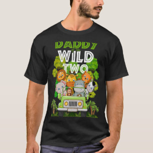 Papa van de twee dierentuin van Birthday Safari Ju T-shirt