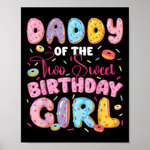 Papa van de twee lieve 2de verjaardag meisje Donut Poster