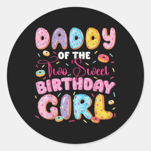Papa van de twee lieve 2e verjaardag meisje Donut Ronde Sticker