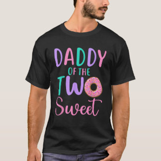 Papa van de twee lieve papa 2e verjaardag meisje d t-shirt
