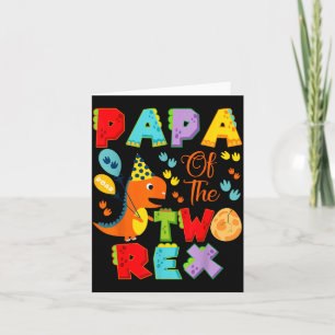 Papa van de twee Rex 2de verjaardag jongen dinosau Kaart
