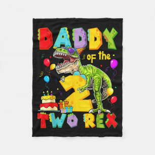 Papa van de twee rex 2e verjaardags jongen dinosau fleece deken
