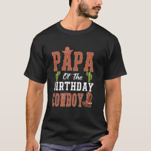 Papa van de verjaardag cowboy western verjaardag m t-shirt
