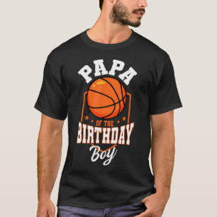 Papa van de verjaardag jongen basketbal thema bday t-shirt
