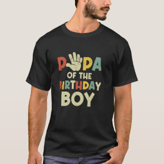 Papa van de verjaardag jongen hi vijf 5 jaar oude t-shirt