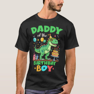 Papa van de Verjaardagsjongen T Rex Dinosaur Famil T-shirt