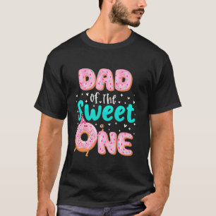 Papa van de zoete een 1e verjaardag donut thema fa t-shirt