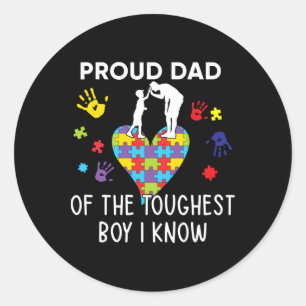 Papa van de zwaarste jongen die ik ken autisme war ronde sticker