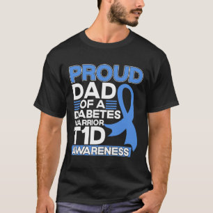 Papa van een Diabetes-aanhanger T1D-bewustzijnstyp T-shirt