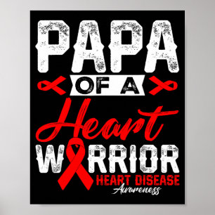 Papa van een hartkrijger Hartziekte Rode Lint M Poster