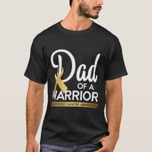 Papa van een krijger jeugd kanker gouden lint t-shirt