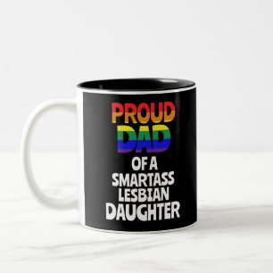 Papa van een lesbische dochter Gift LGBT Tweekleurige Koffiemok