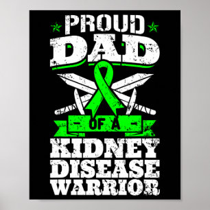 Papa van een nierziekte Warrior Cd Awareness Fath Poster
