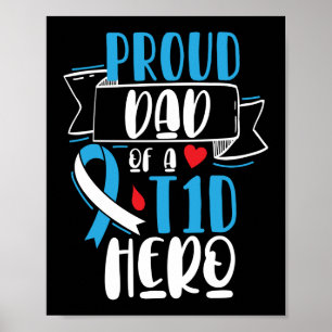 Papa van een T1D-hero type 1 diabetes vader Poster