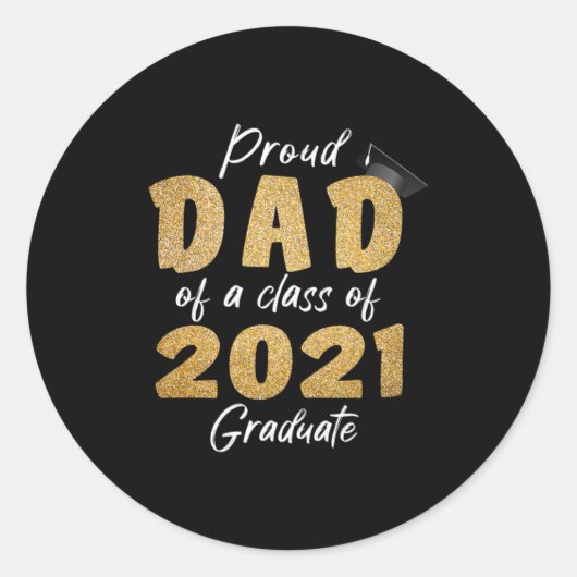 Papa van groep 2021 Afstuderen Ronde Sticker (Voorkant)