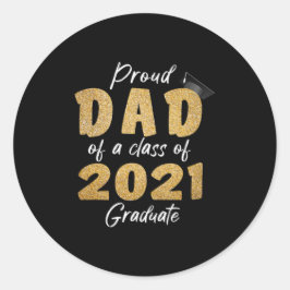 Papa van groep 2021 Afstuderen Ronde Sticker