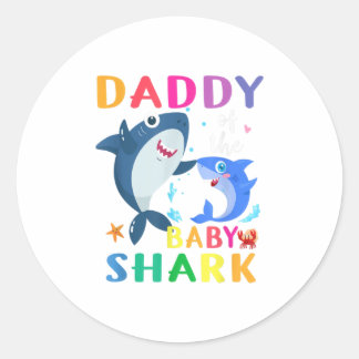 Papa van het Baby-haaiencadeau, geboortedag papa S Ronde Sticker