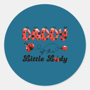 Papa van het kleine dame verjaardagsmeisje lievehe ronde sticker