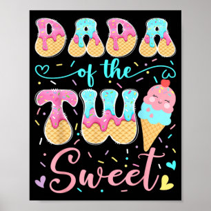Papa van het tweezijdig zoete 2e verjaardag meisje poster