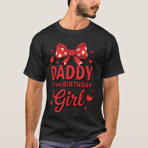 Papa Van Het Verjaardagsmeisje Strik Hartjes Sterr T-shirt
