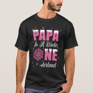 Papa van het verjaardagsmeisje Winter Onederland 1 T-shirt