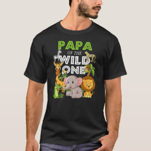 Papa van het Wilde One Zoo Birthday Safari Oerwoud T-shirt