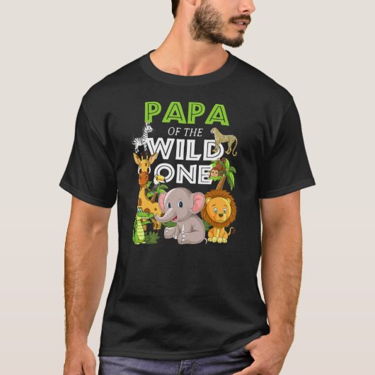Papa van het Wilde One Zoo Birthday Safari Oerwoud T-shirt (Voorkant)