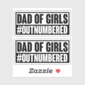 Papa van Meisjes Overtallige Sticker (Vel)