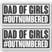 Papa van Meisjes Overtallige Sticker (Voorkant)