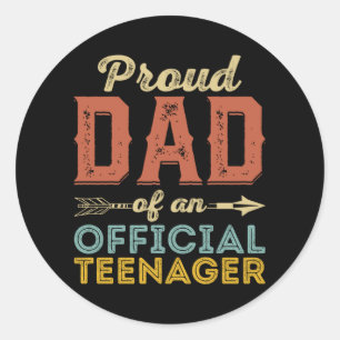 Papa van officiële tiener 13e verjaardag ronde sticker