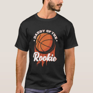 Papa van Rookie Jaar 1e Verjaardag Basketbal Thema T-shirt
