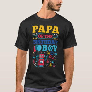 Papa van The Birthday Boy Robot Matching Family Pa T-shirt