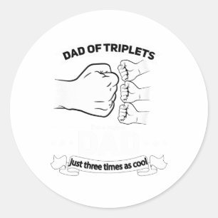 Papa van Triplets kondigen vaders dag papa Tri aan Ronde Sticker
