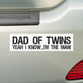 Papa van tweeling bumpersticker (Op auto)