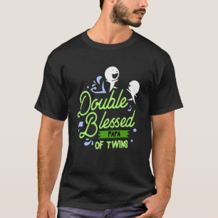 Papa van tweeling opa kondigt grootvader aan t-shirt