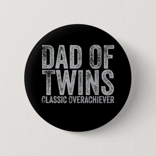 Papa van tweelingen Classic Overachiever Retro Vin Ronde Button 5,7 Cm (Voorkant)